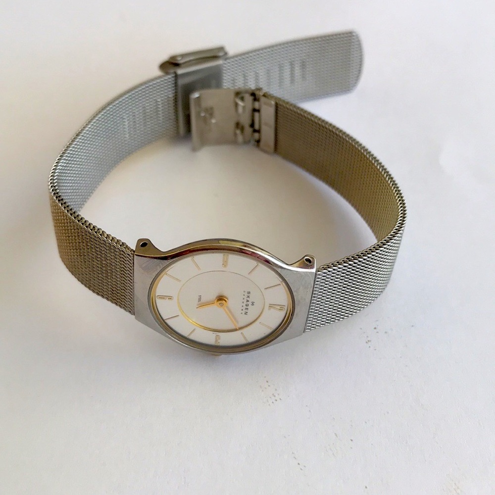 Skagen Denmark Watch-233XSGSC Mineral Crystal Water Resistant Silver Quartz